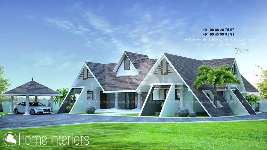 1700 Square Feet Single Floor Roofed Modern Home Design