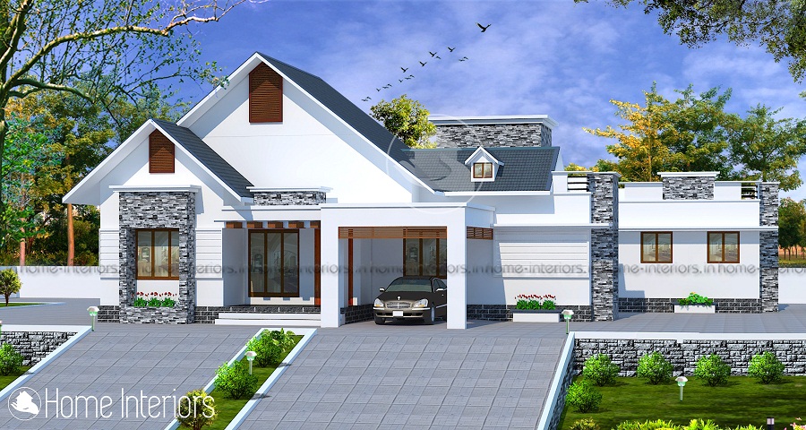 1990 Square Feet Single Floor Contemporary Home Design