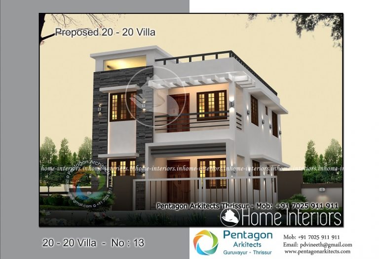 1382 Square Feet 3 BHK Contemporary 20-20 Home Villa 13 Design