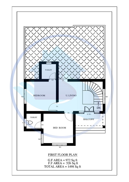 1498 Square Feet 4 BHK Contemporary 20-20 Home Villa 18 Design