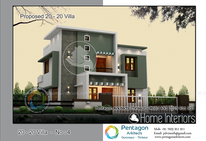 1529 Square Feet 4 BHK Contemporary 20-20 Home Villa 4 Design