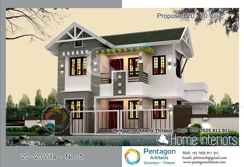 1533 Square Feet 4 BHK Contemporary 20-20 Home Villa 5 Design