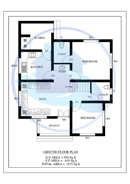 1573 Square Feet 3 BHK Contemporary 20-20 Home Villa 20 Design