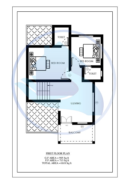 1618 Square Feet 4 BHK Contemporary 20-20 Home Villa 14 Design