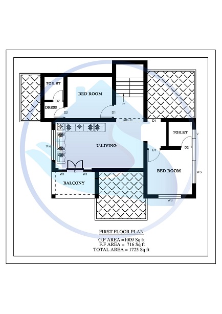 1725 Square Feet 5 BHK Contemporary 20-20 Home Villa 19 Design