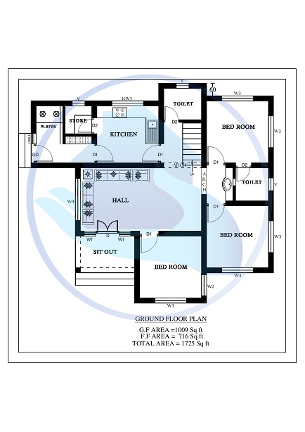 1725 Square Feet 5 BHK Contemporary 20-20 Home Villa 19 Design