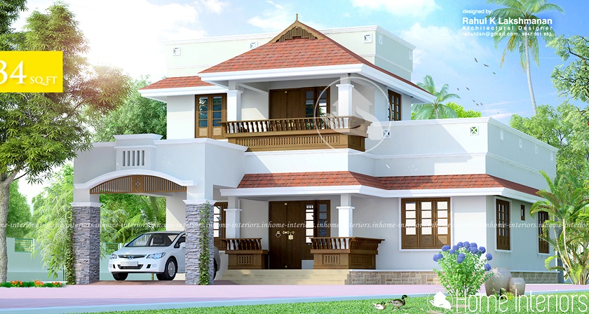 1834 Square Feet Double Floor Contemporary Home Design