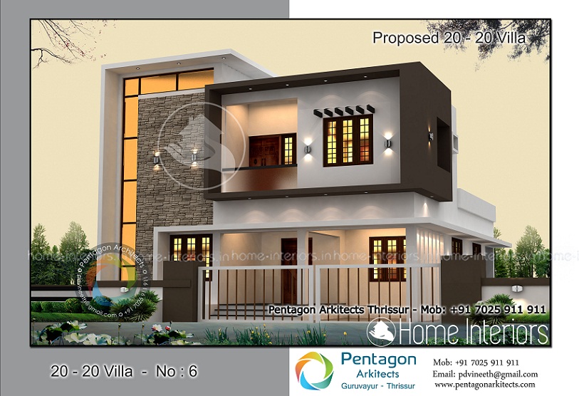 1914 Square Feet 4 BHK Contemporary 20-20 Home Villa 6 Design