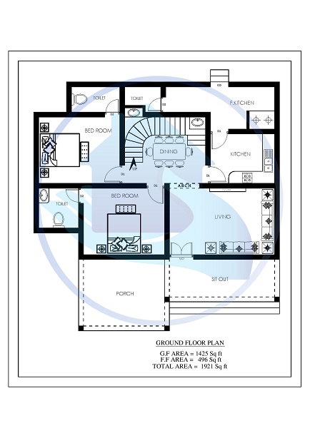 1921 Square Feet 3 BHK Contemporary 20-20 Home Villa 12 Design