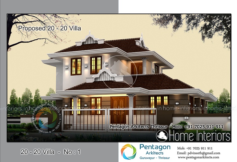 1952 Square Feet 4 BHK Contemporary 20-20 Home Villa 1 Design