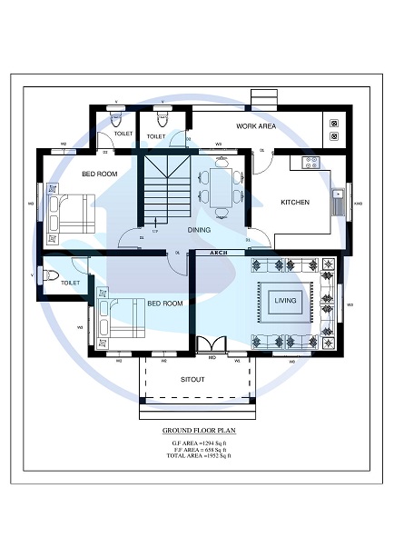 1952 Square Feet 4 BHK Contemporary 20-20 Home Villa Design
