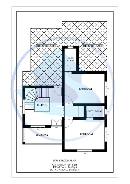 1959 Square Feet 4 BHK Contemporary 20-20 Home Villa 11 Design