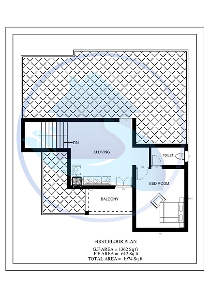 1974 Square Feet 3 BHK Contemporary 20-20 Home Villa 9 Design