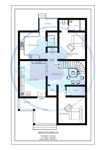 1993 Square Feet 3 BHK Contemporary 20-20 Home Villa 8 Design