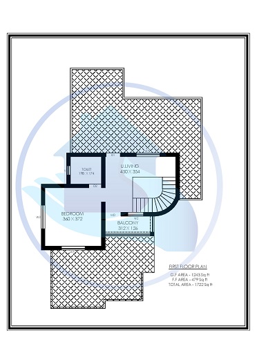 1722 Square Feet 3 BHK Contemporary Happy Home 12 Design