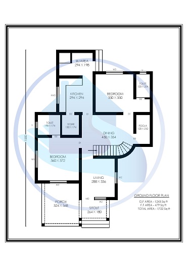 1722 Square Feet 3 BHK Contemporary Happy Home 12 Design