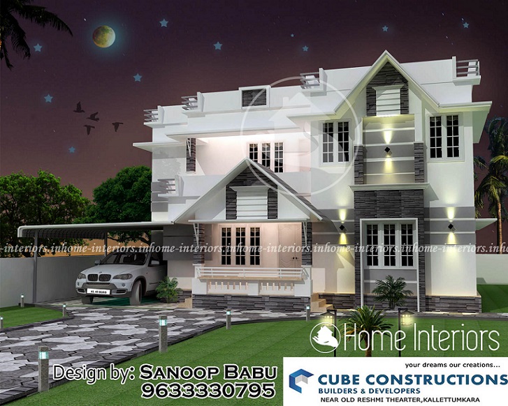 1725 Square Feet Double Floor Contemporary Home Design