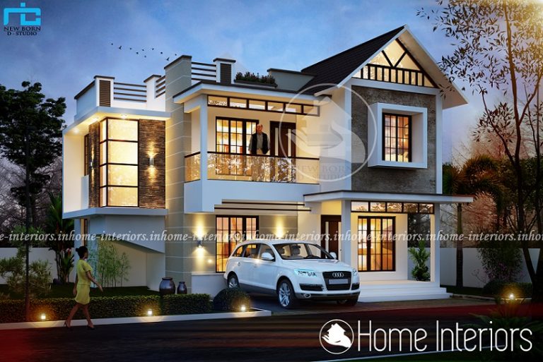 1740 Square Feet Double Floor Contemporary Home Design