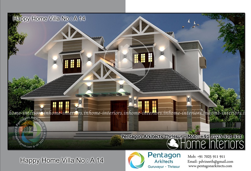 1864 Square Feet 3 BHK Contemporary Happy Home Villa 14 Design