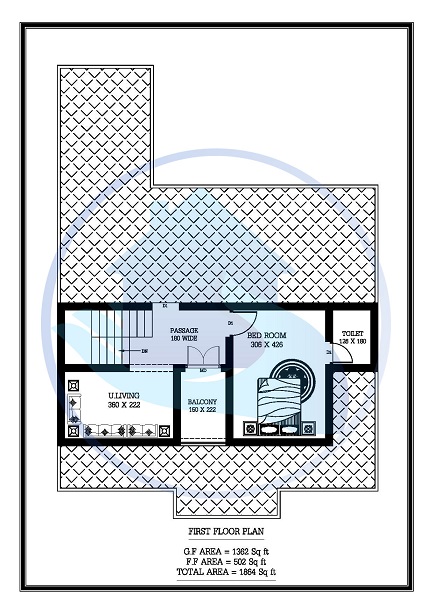1864 Square Feet 3 BHK Contemporary Happy Home Villa 14 Design