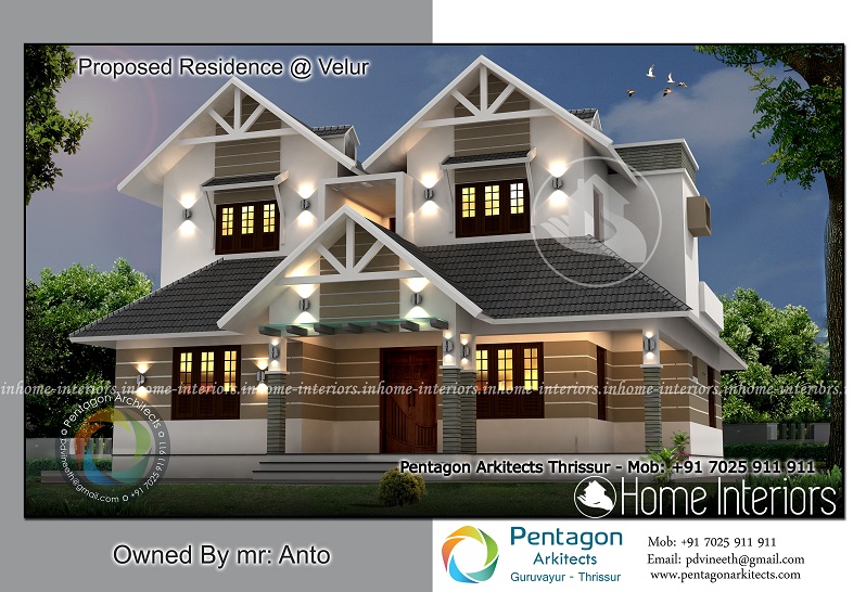 1864 Square Feet Double Floor Fusion Contemporary Home Design