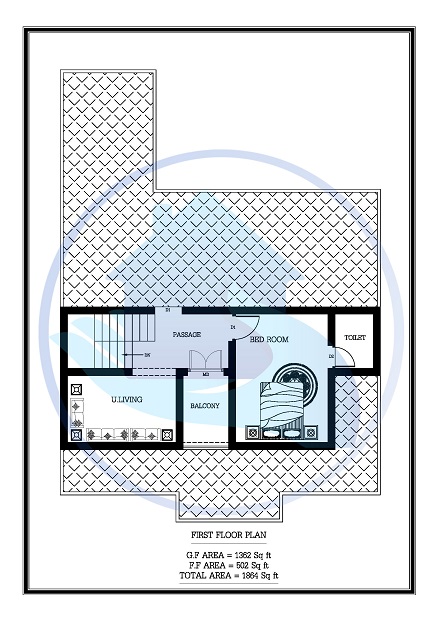 1864 Square Feet Double Floor Fusion Contemporary Home Design