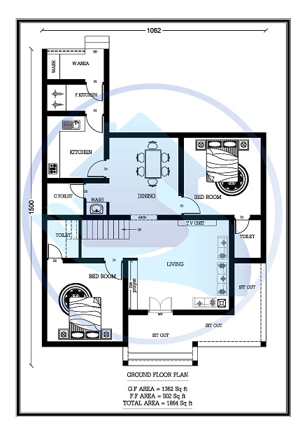 1864 Square Feet Double Floor Fusion Contemporary Home Design