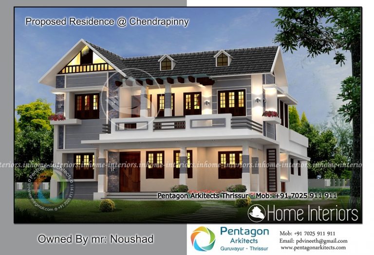 2927 Square Feet Double Floor Modern Traditional Home Design