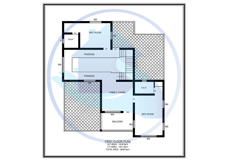 3049 Square Feet Double Floor Contemporary Home Design