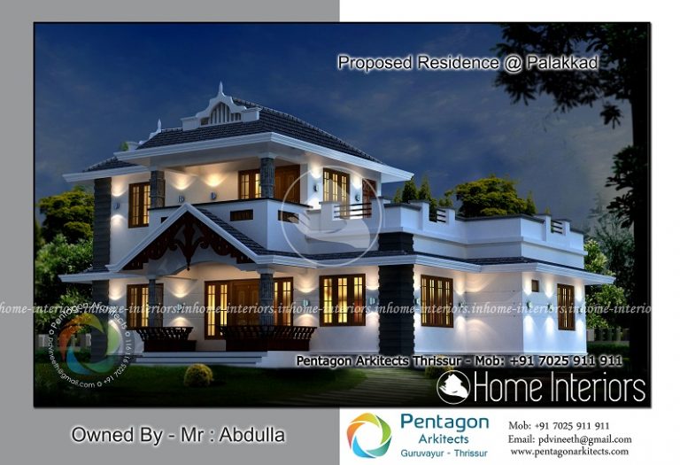 3065 Square Feet Triple Floor Contemporary Home Design