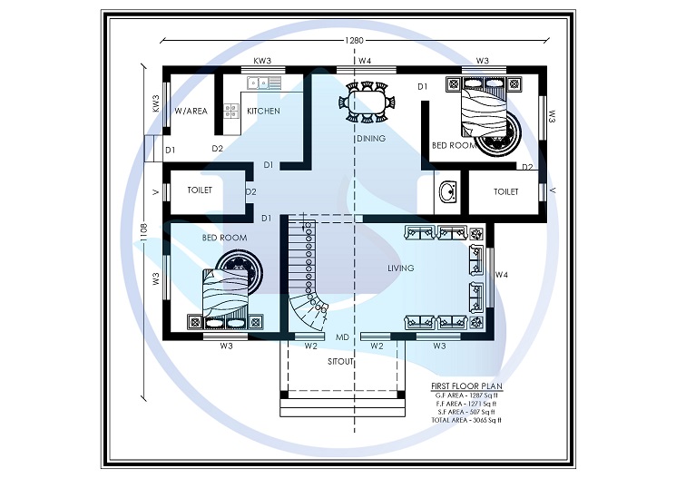 3065 Square Feet Triple Floor Contemporary Home Design