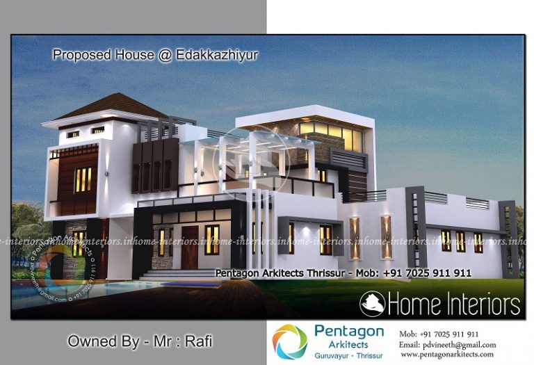 3685 Square Feet Double Floor Contemporary Home Design