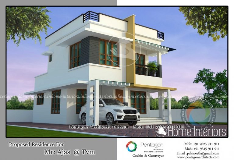 1343 Square Feet Double Floor Contemporary Home Design
