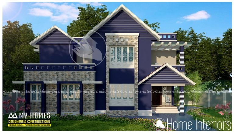 1700 Square Feet 3 BHK Double Floor Contemporary Home Design