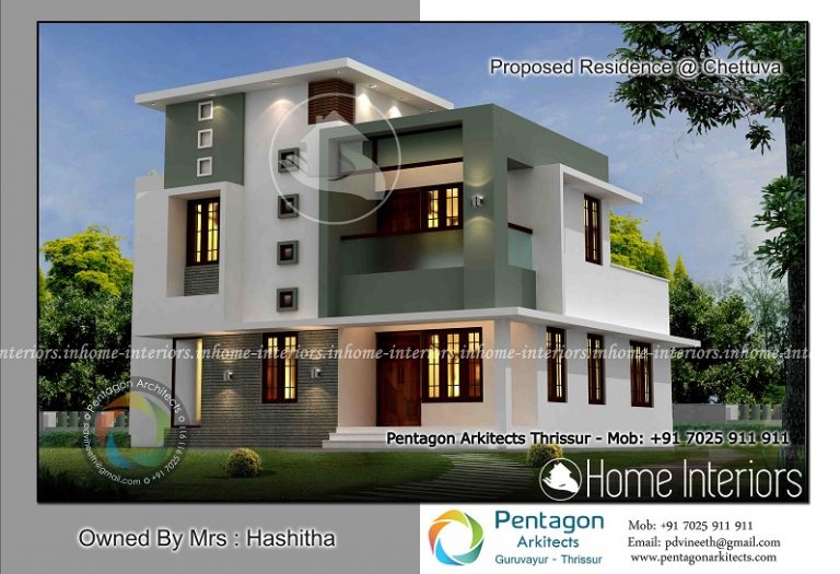 1705 Square Feet Double Floor Contemporary Home Design