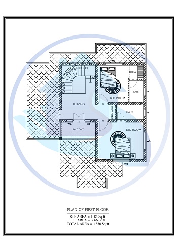 1850 Square Feet Double Floor Contemporary Home Design