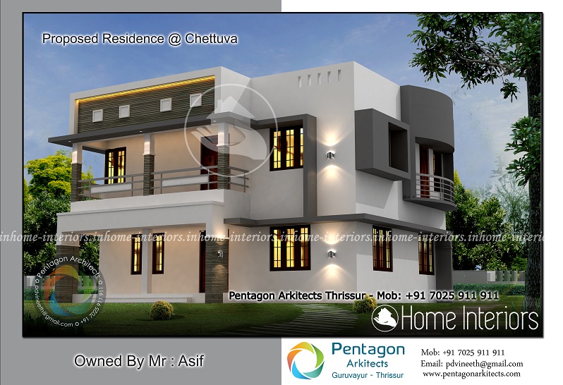 2081 Square Feet Double Floor Contemporary Home Design