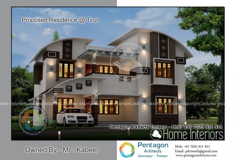 2093 Square Feet Double Floor Contemporary Home Design