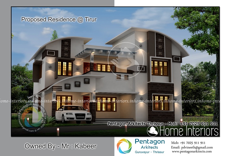 2093 Square Feet Double Floor Contemporary Home Design