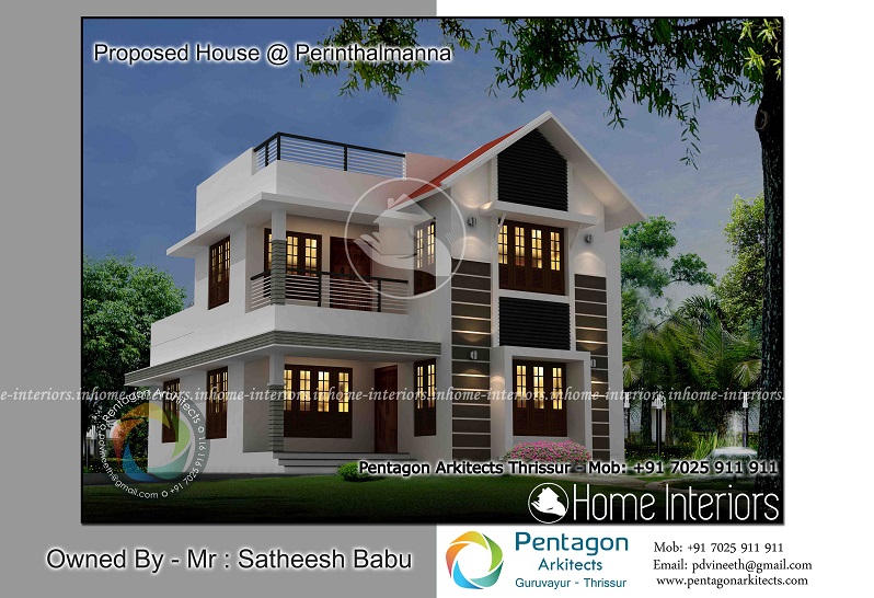 2222 Square Feet Double Floor Contemporary Home Design