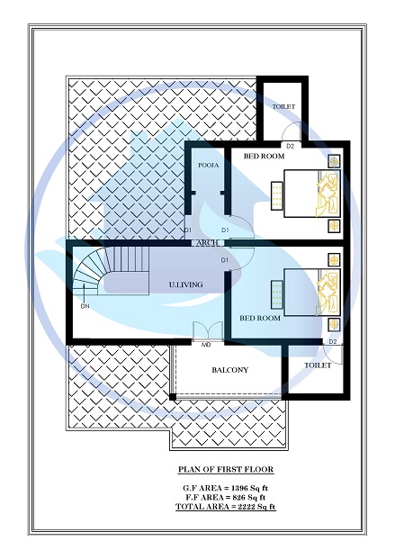 2222 Square Feet Double Floor Contemporary Home Design