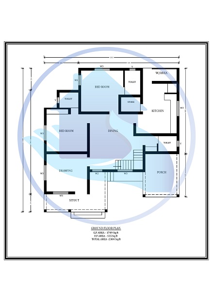 2304 Square Feet Double Floor Contemporary Home Design
