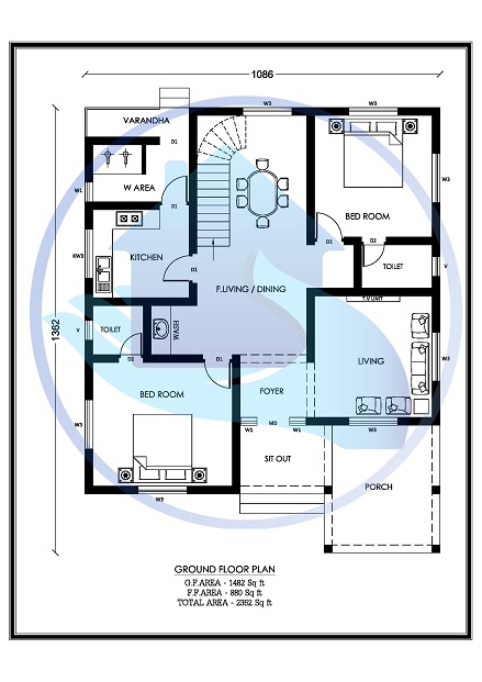 2362 Square Feet Double Floor Contemporary Home Design