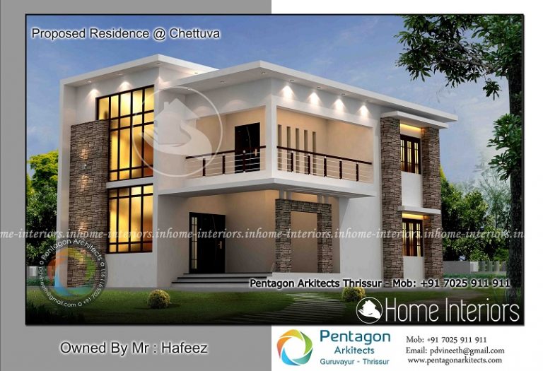 2485 Square Feet Double Floor Contemporary Home Design
