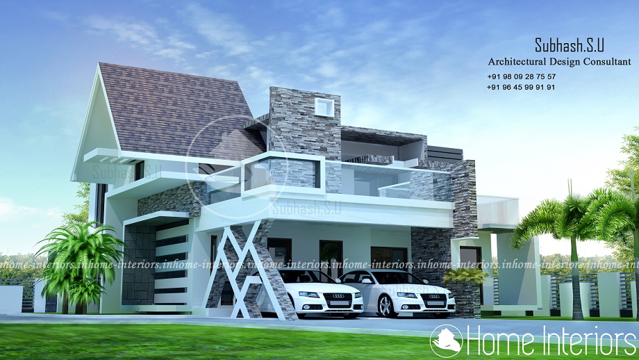 2500 Sq Ft Double Floor Fusion Modern Home Design