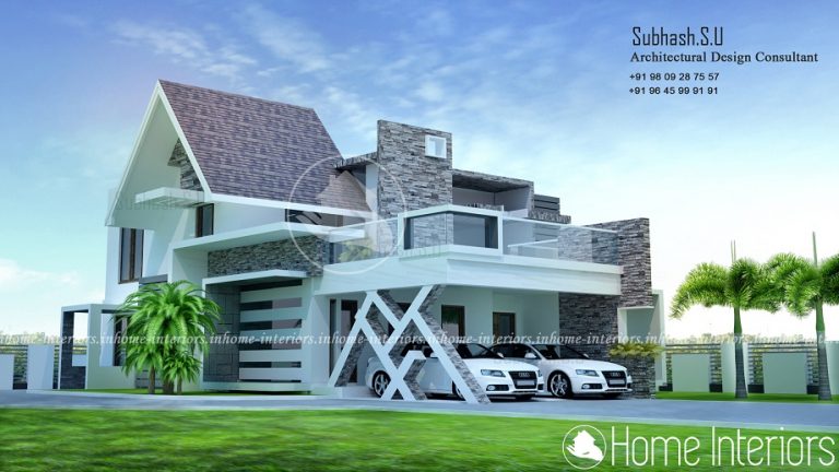 2500 Sq Ft Double Floor Fusion Modern Home Design