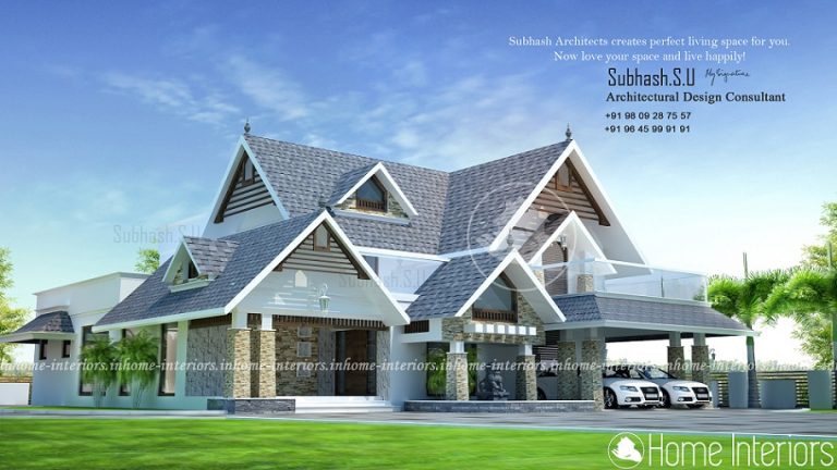 3000 Square Feet Double Floor Modern Traditional Home Design