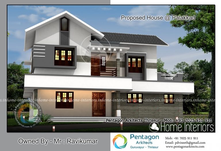 3685 Square Feet Double Floor Contemporary Home Designs