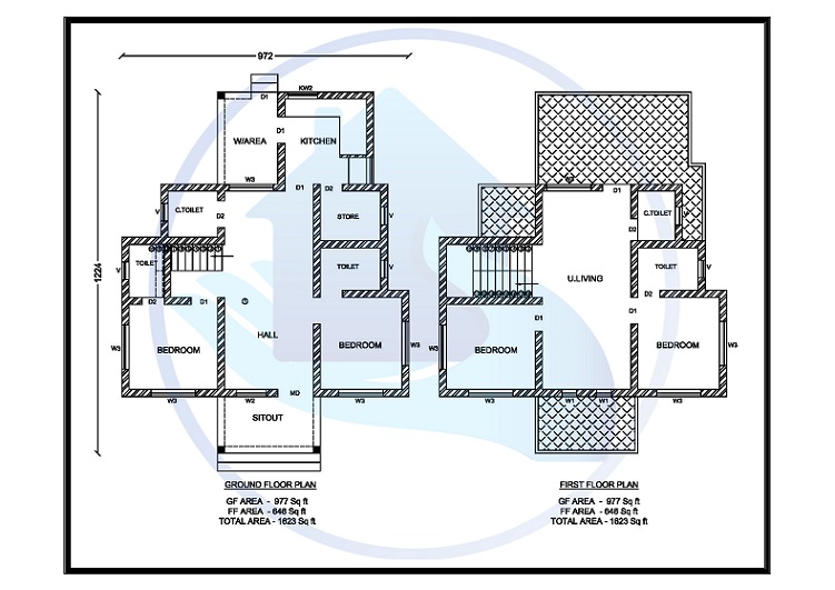 1623 Square Feet Double Floor Contemporary Home Design