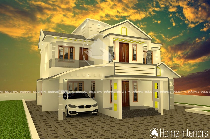 2450 Square Feet Double Floor Contemporary Home Design